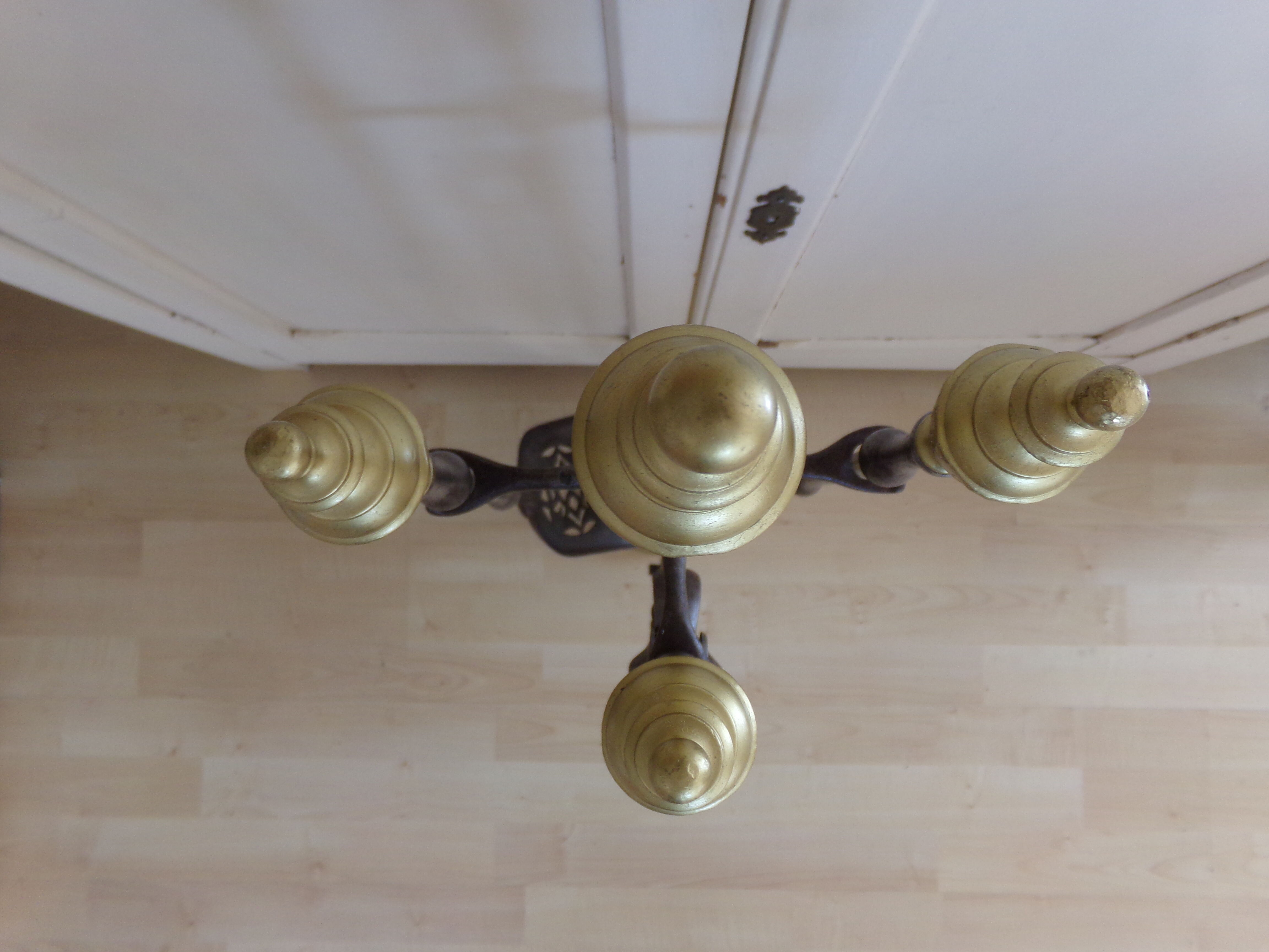 Cast iron chimney servant and brass