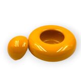 Sergio Asti, Yellow ceramic sculpture / box, Gabbianelli Italy ca. 1971