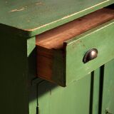 Ancien meuble de cuisine vert émeraude (vers 1920)