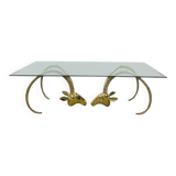 Hollywood Regency Ibex Coffee Table, Brass