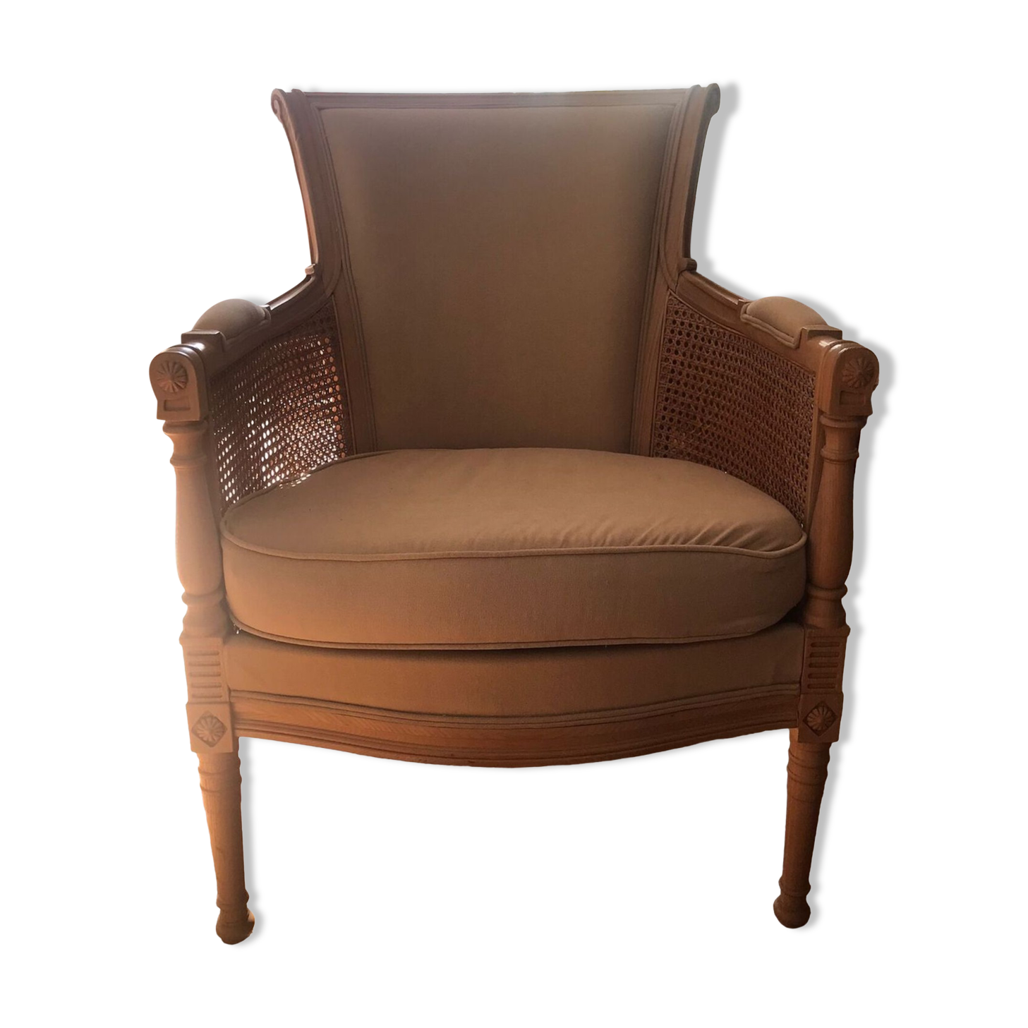 Wicker fauteil, beige
