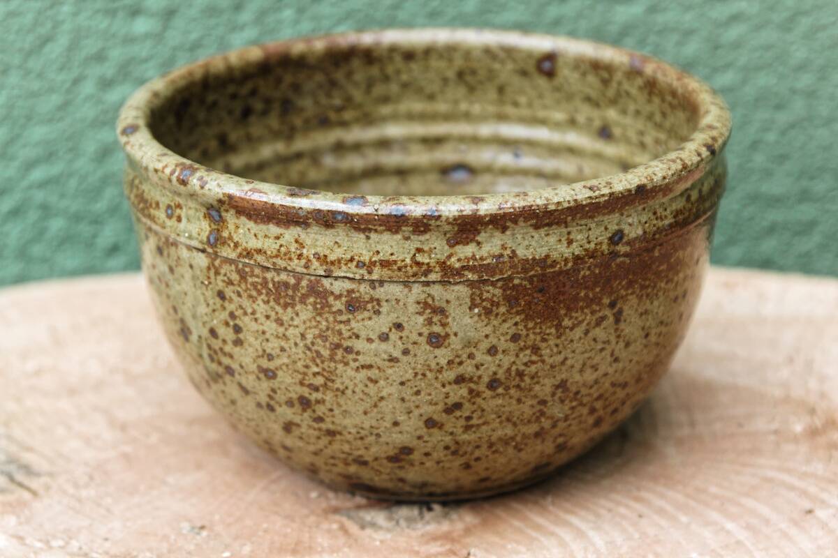 Pyrite stoneware bowl signed Baudard
