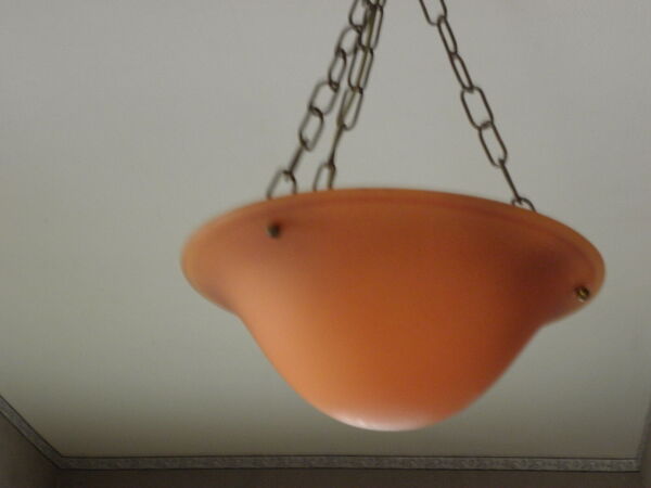 Suspension avec bol en verre orange