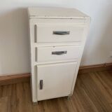 Meuble blanc 2 tiroirs & 1 porte