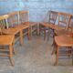 8 Bistro Chairs including 2 Authentic 1950s Solid Beech Luterma Chairs