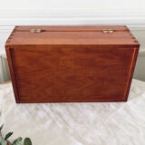 Wine crate wooden box with lid
