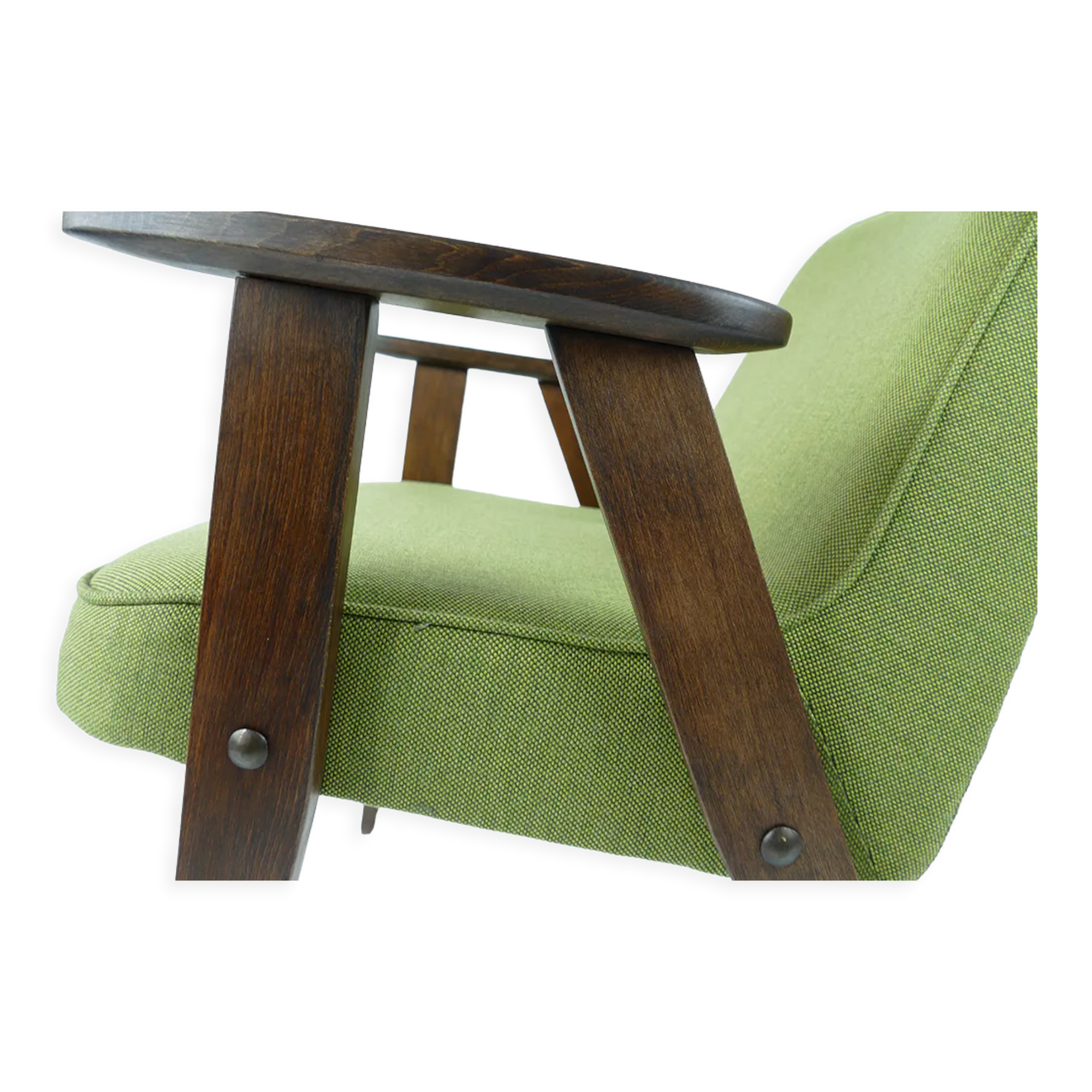 Restored vintage green lounge armchair from 60's