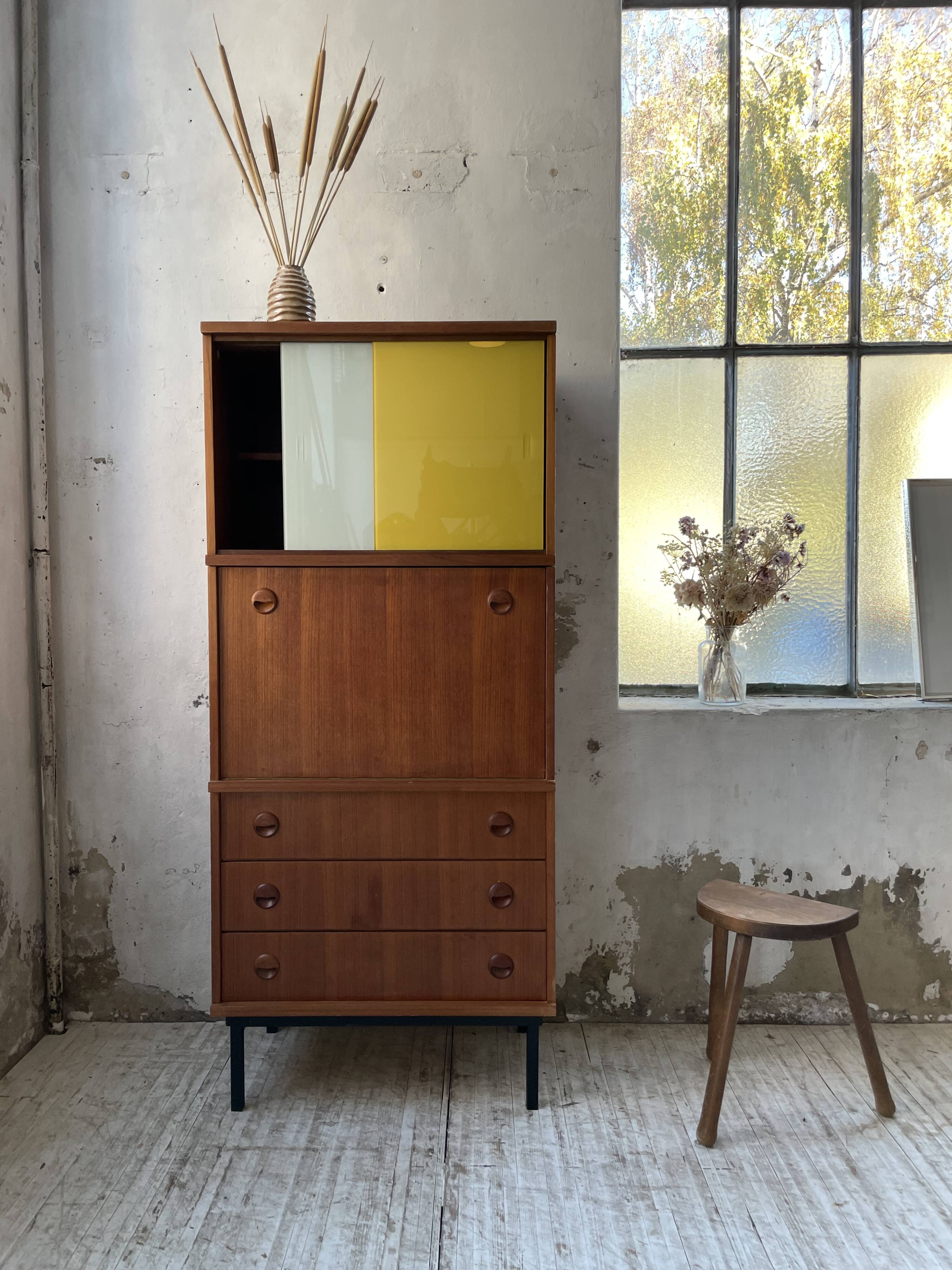 Modernist teak secretary desk, 1950s