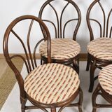 Set of 4 turned wicker chairs, vintage.