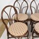 Set of 4 turned wicker chairs, vintage.