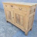 Bahut buffet furniture of old raw wood shallow