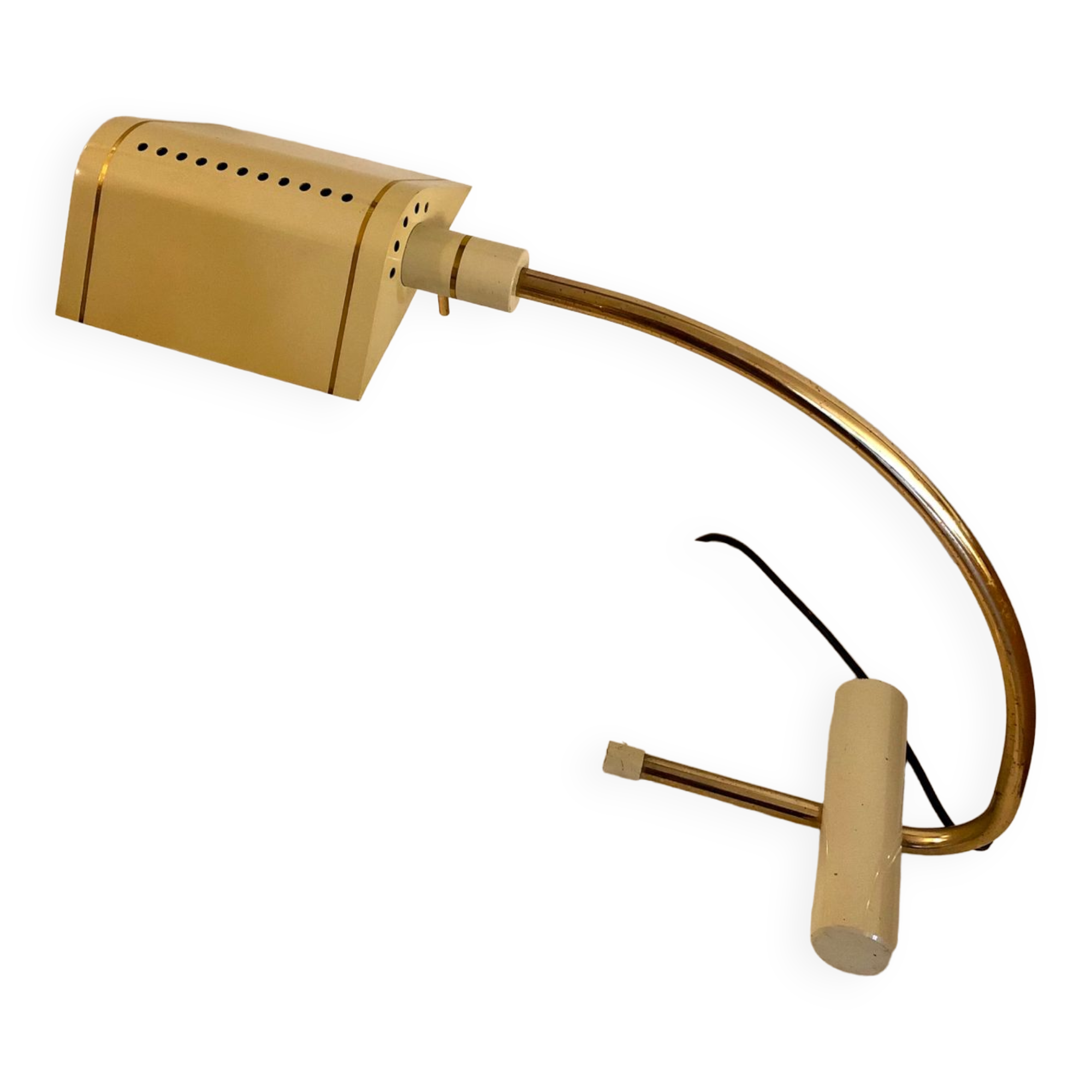 Vintage Italy brass articulated desk lamp.
