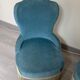 Paire de fauteuils crapaud velours bleu 1970