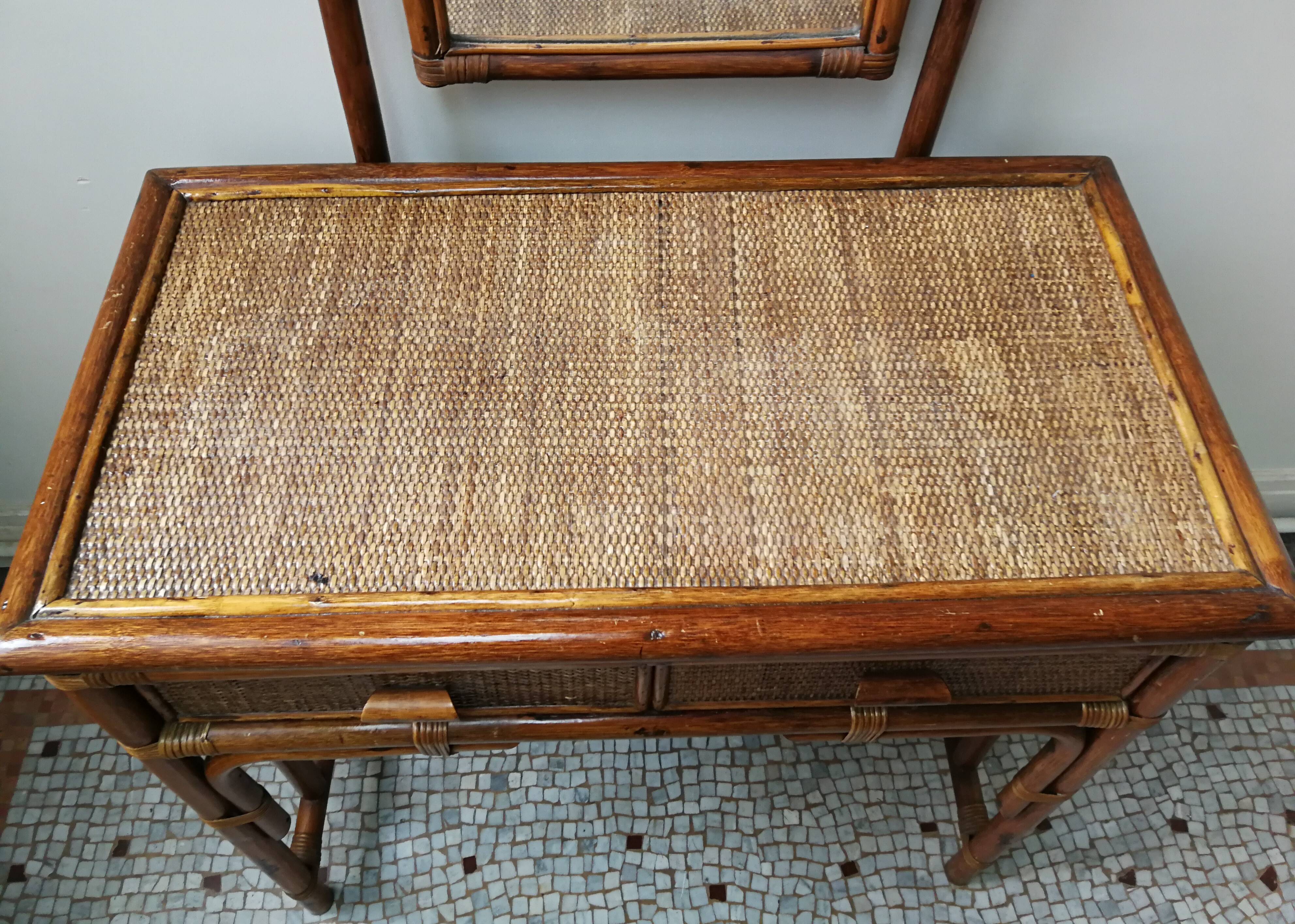 Rattan dressing table