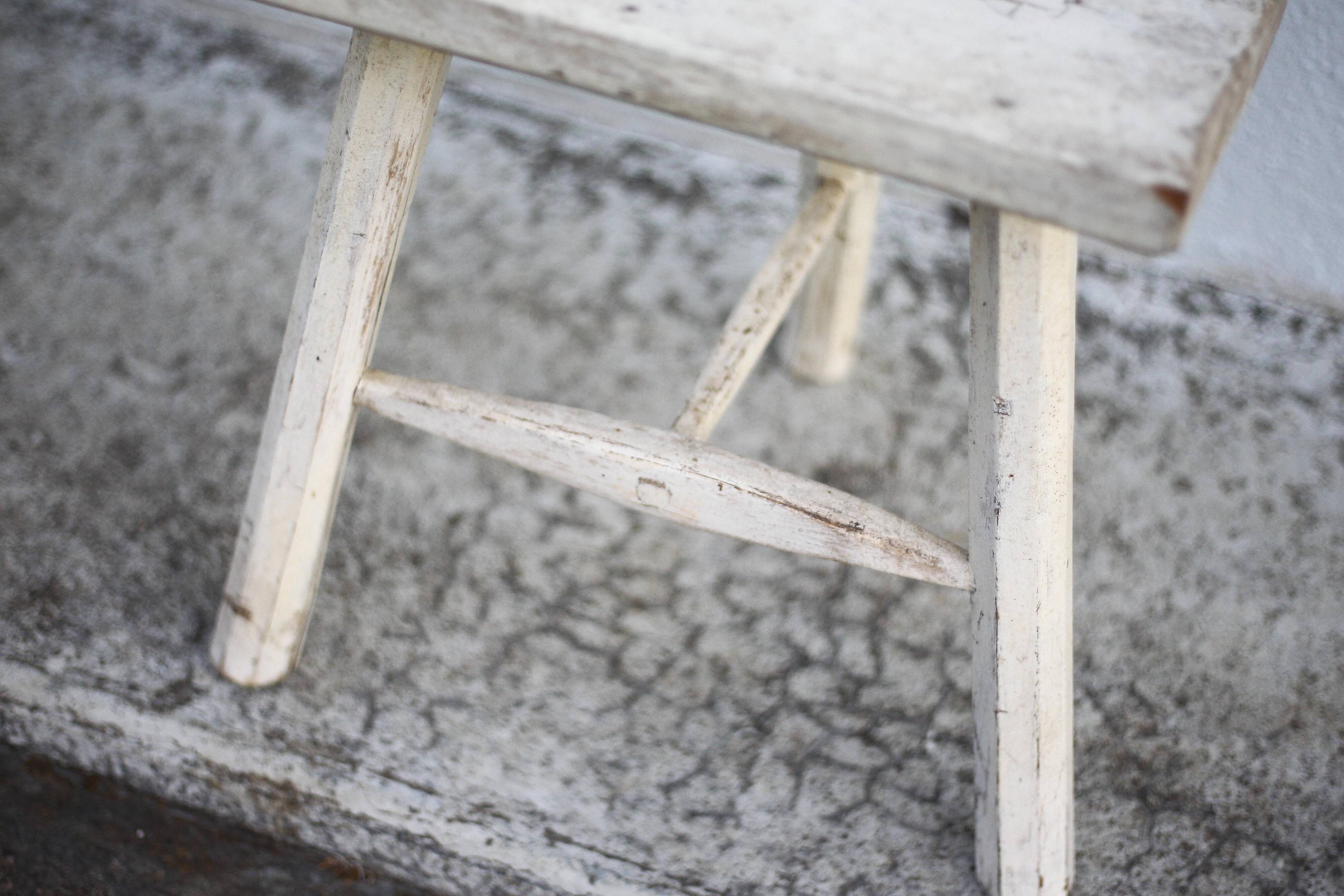 Tripod stool, wooden stool, milking stool, antique stool