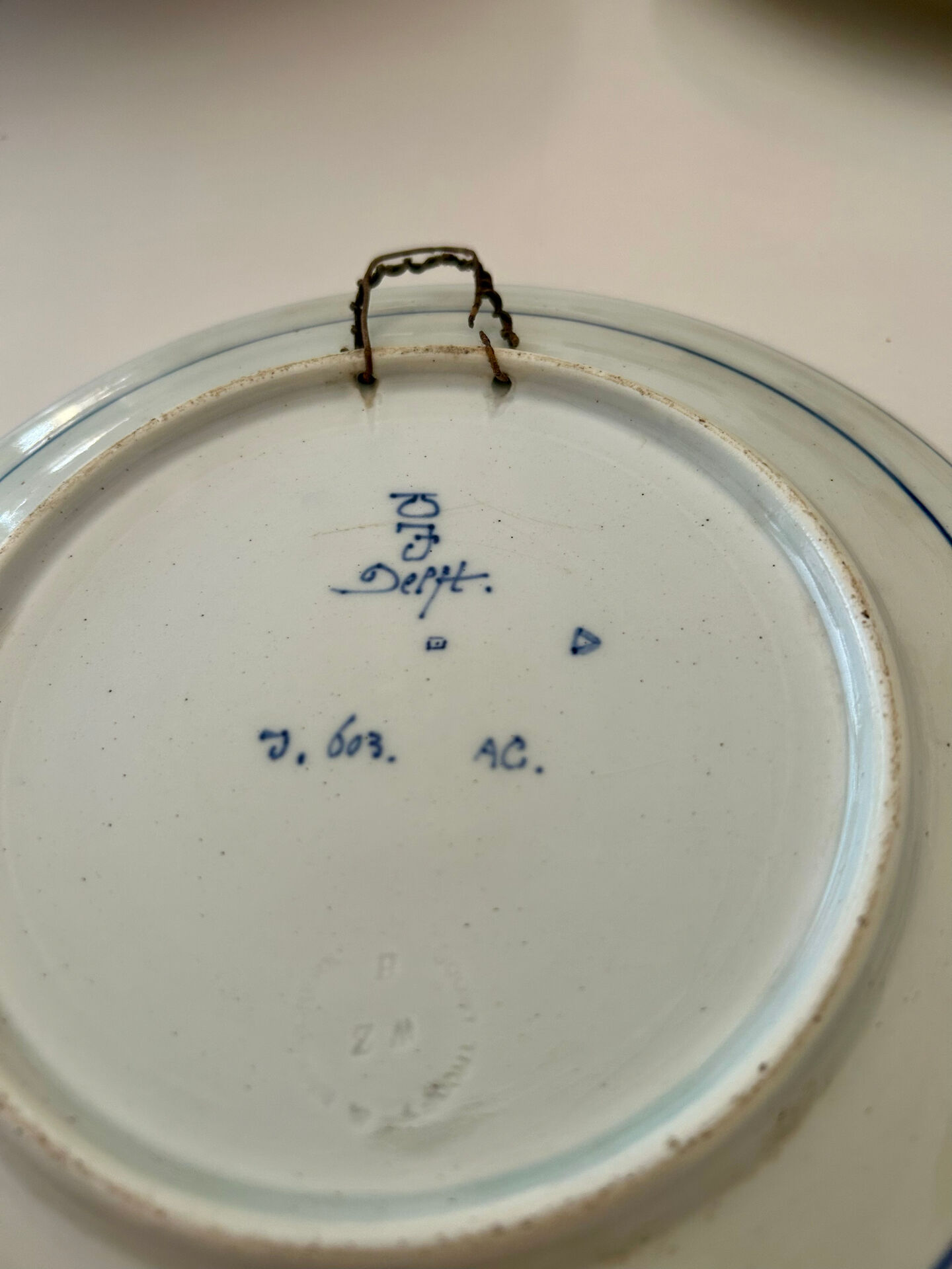 Decorative plate in blue Delft pottery