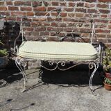 Antique wrought iron bench