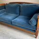 Jean Roche Vintage Wood and Velvet Sofa