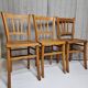 Ensemble de trois chaises bistrot vintage "Luterma", années 40/50