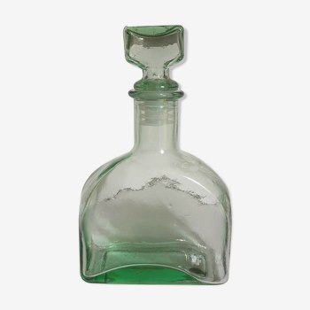 Carafe à whisky en verre vert vintage