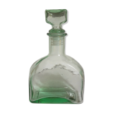Vintage green glass whiskey decanter