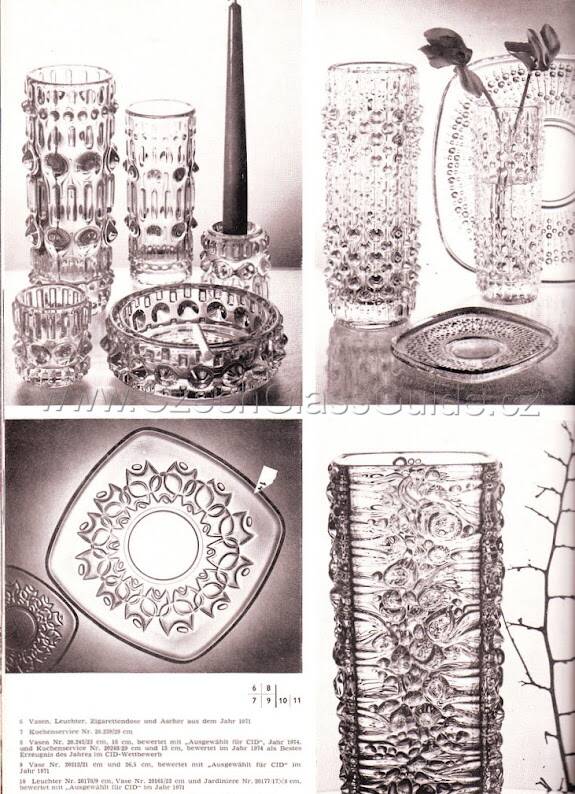 Vintage Clear Pressed Glass Vase: CandleWax Design, Czech Republic, 1972