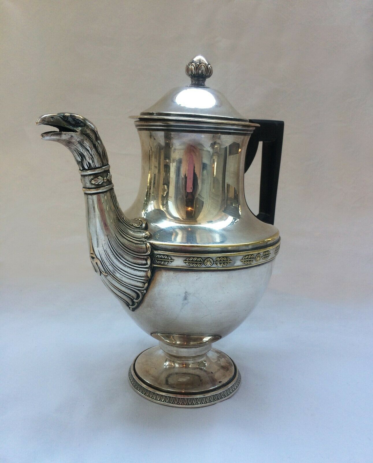 Empire-style silver metal coffee service
