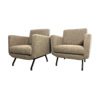 Pair of chairs 60s Zanusso Italian lounge