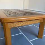 Coffee table wood and ceramic Alain Guyot