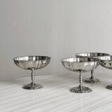 8 very large stainless steel footed bowls, Letang Remy style