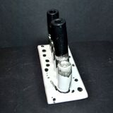 Vase soliflore vintage en céramique noir et blanc - porte-pinceaux