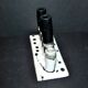 Vintage black and white ceramic soliflore vase - brush holder
