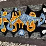 Jean Jaffeux enameled lava coffee table 1950