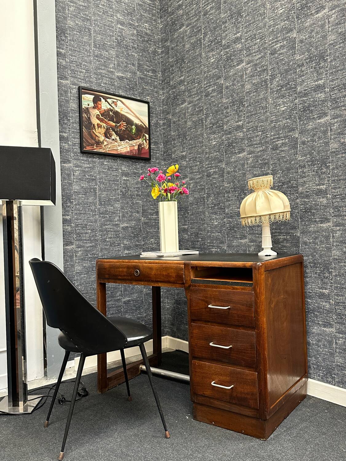 Vintage desk black tray