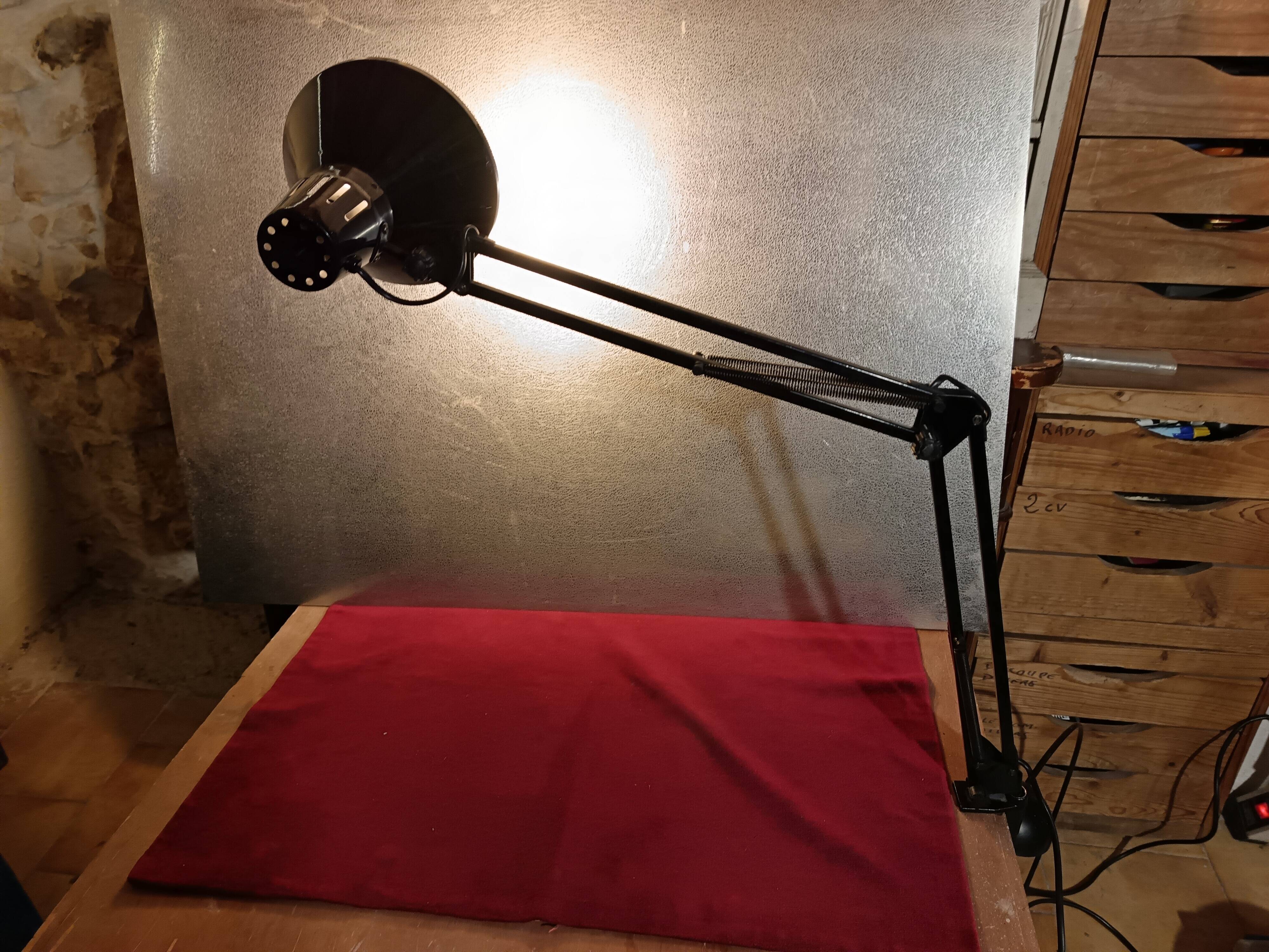 Black architect's lamp.