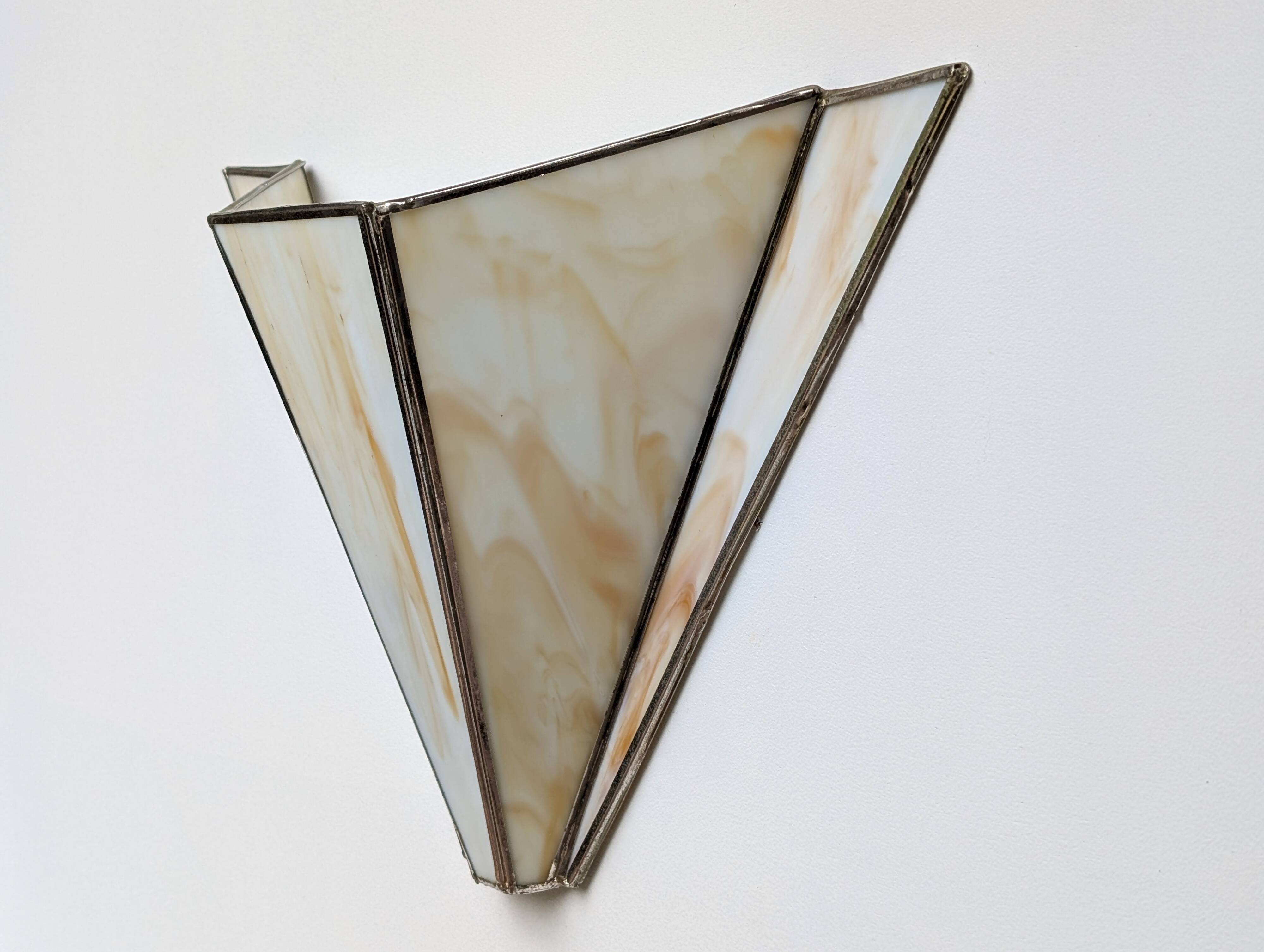 Pair of Art Deco glass paste wall lights