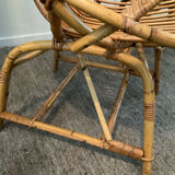Pair of rattan shell armchairs 60s