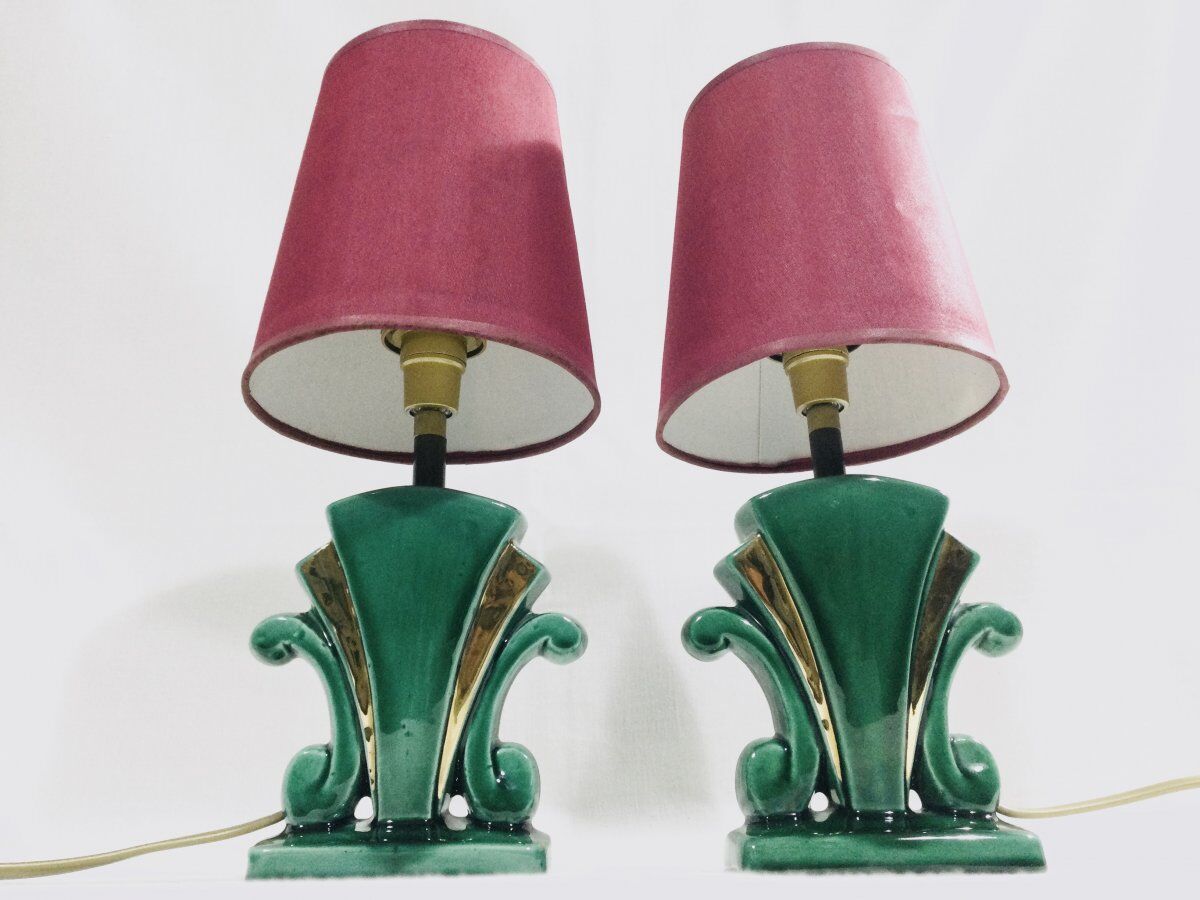 Pair of art deco lamps