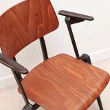 Galvanitas S21 chair with oak and black armrests