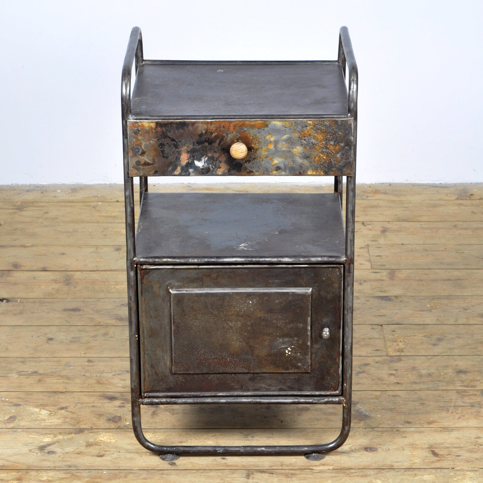 Iron Hospital Bedside Cabinet, 1920's