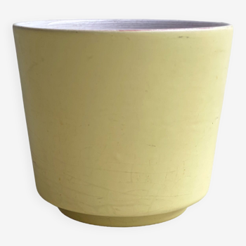 Mid Century pastel yellow ceramic planter / flower pot