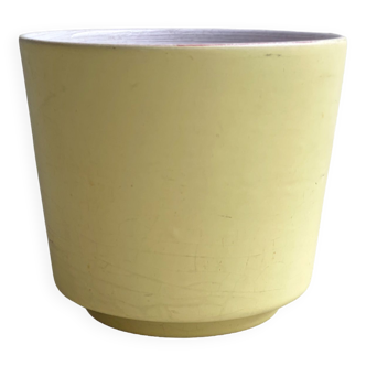 Mid Century pastel yellow ceramic planter / flower pot