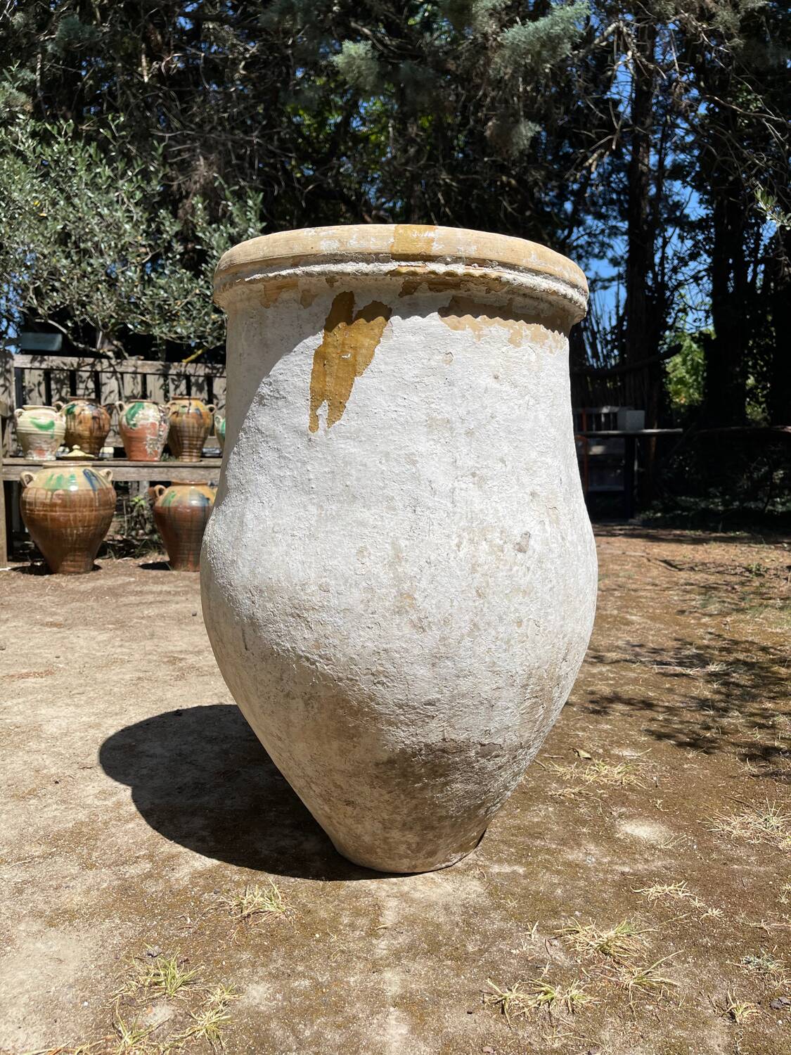 Ancient terracotta pottery jar