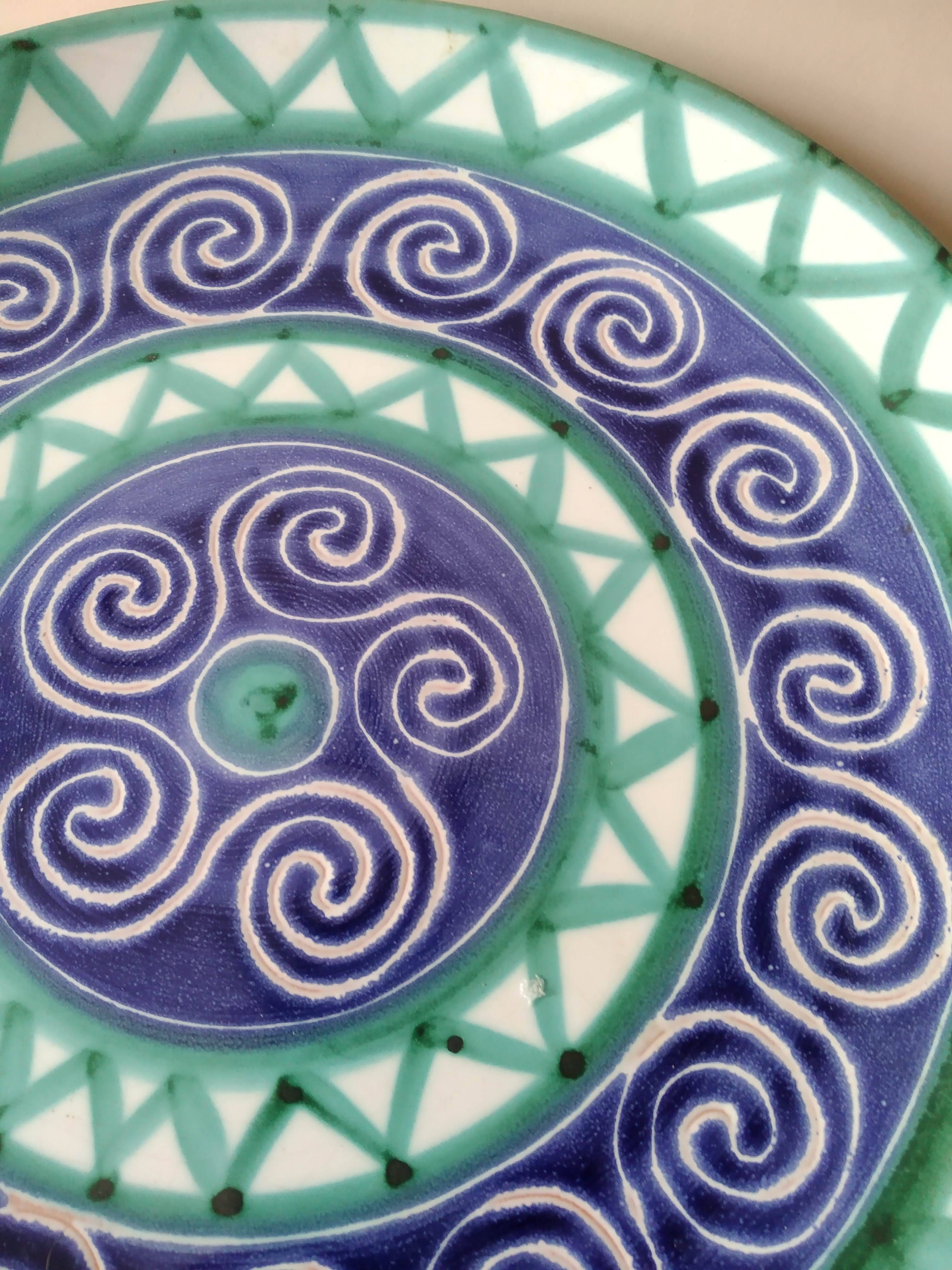 Large vintage Robert Picault Vallauris dish presentation plate