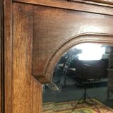 Walnut mirror and bevelled ice cream Art Deco era  - 160x90cm