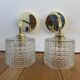 Pair of vintage glass globe wall lights