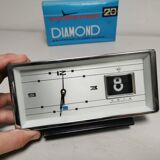 Vintage mechanical alarm clock NEW - Daimond , Roller Calendar . space age