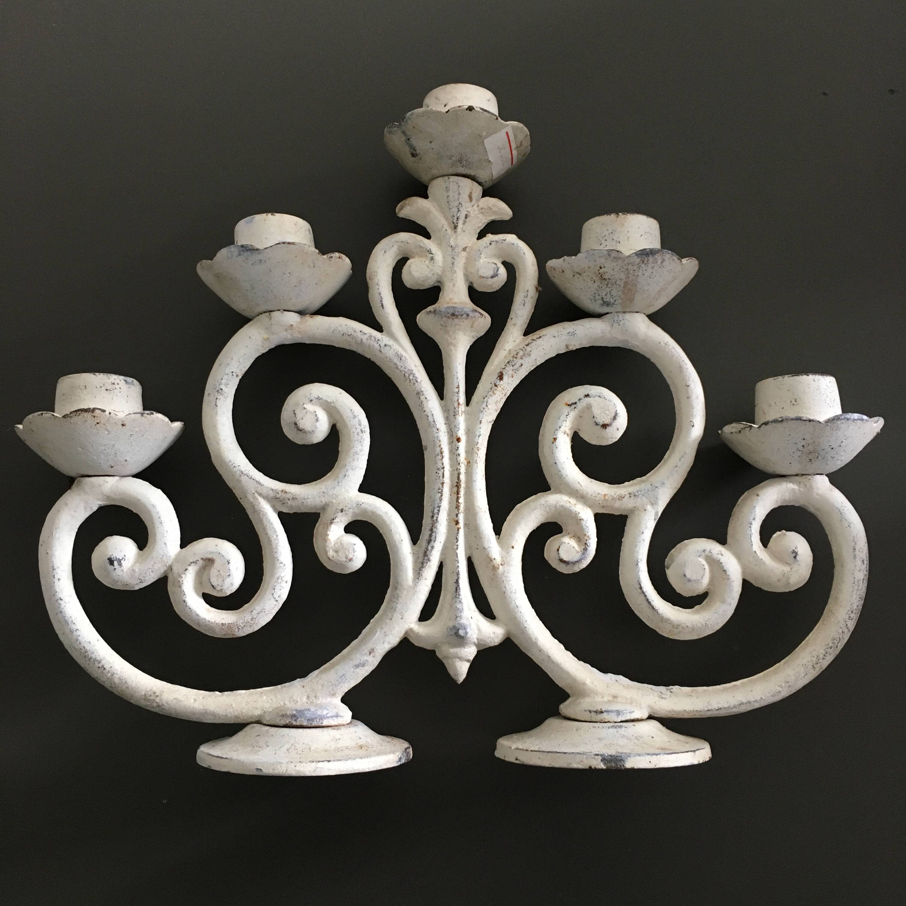 White cast iron candelabra