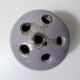 Vintage design stoneware flower frog, signed ball vase