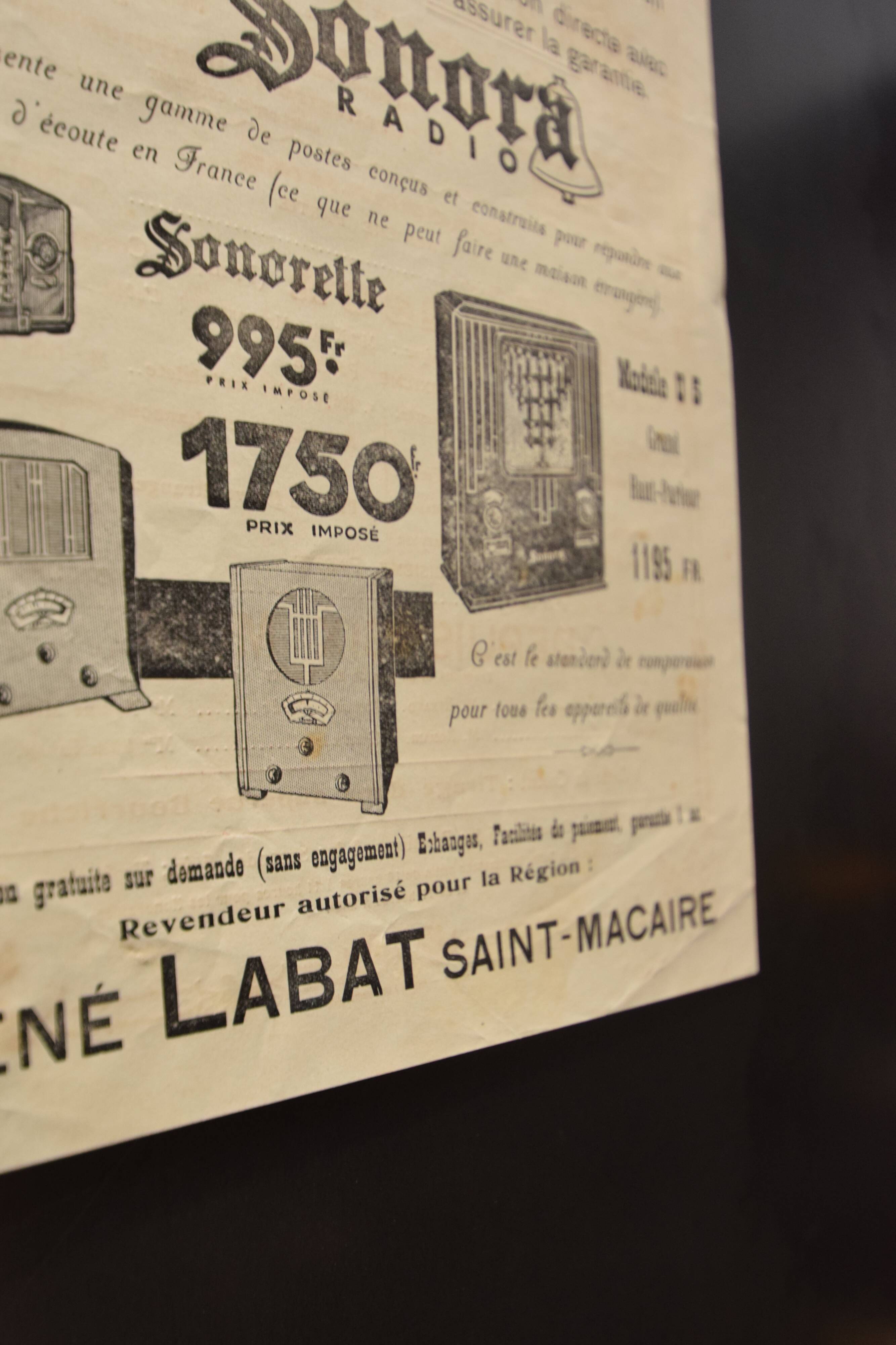 Poster "Grand Concert" - City of Saint-Macaire - 1934